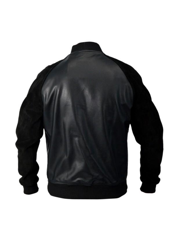Andrew Garfield Black Leather Jacket With Suede