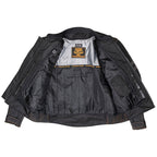 Milwaukee Leather Men's Matte Black 'Street' CE Armored Motorcycle Vented Jacket - Reflective - LKM17012