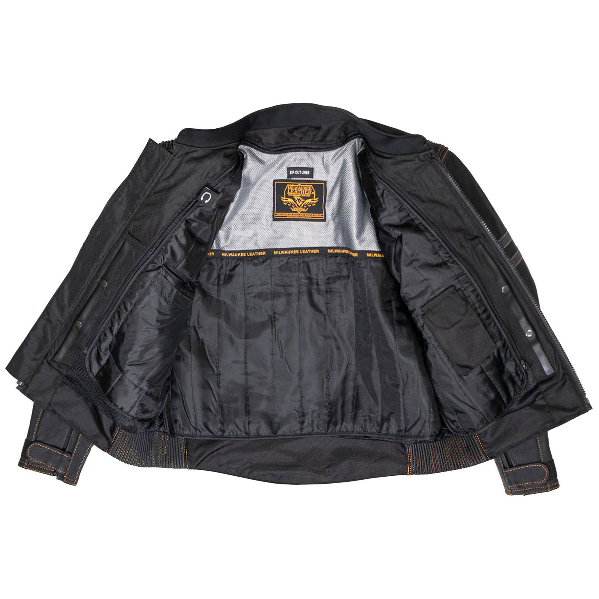 Milwaukee Leather Men's Matte Black 'Street' CE Armored Motorcycle Vented Jacket - Reflective - LKM17012