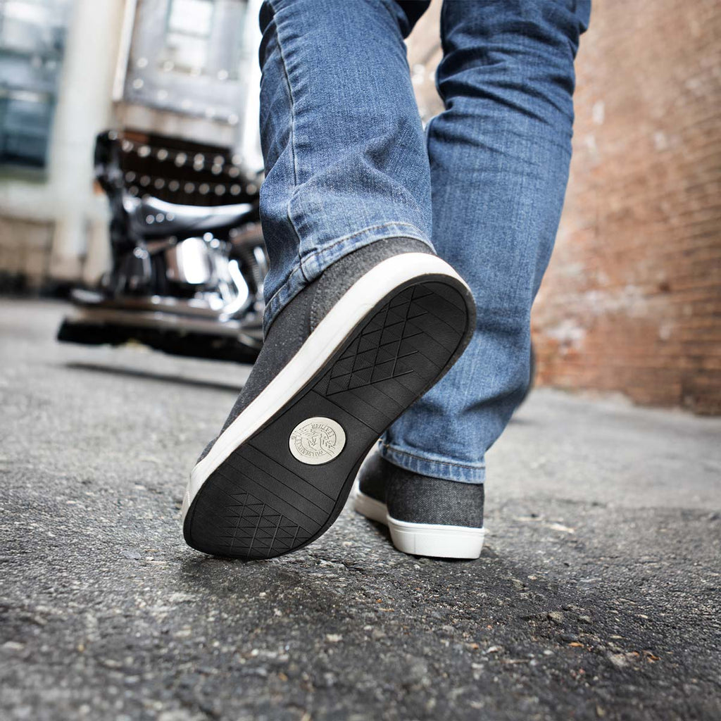 Milwaukee Leather Men's Threadshift Black Canvas Reinforced Street Riding Shoes - MBM9108