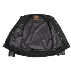 Milwaukee Leather Men's Night Shift Black Denim and Leather Sleeves Motorcycle Riders Jacket - MDM1003