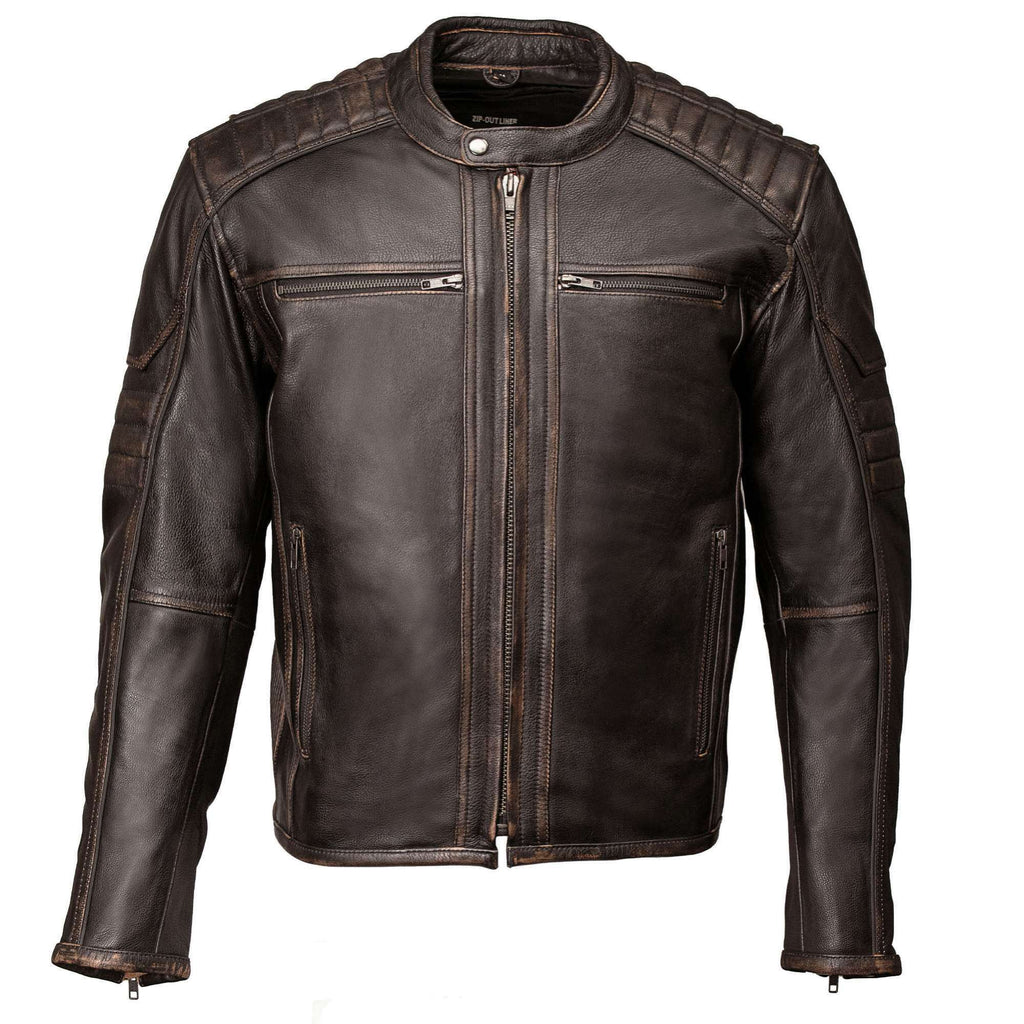 MMCC Men's Anarchy Brown Leather Motorcycle Jacket - MMC10004