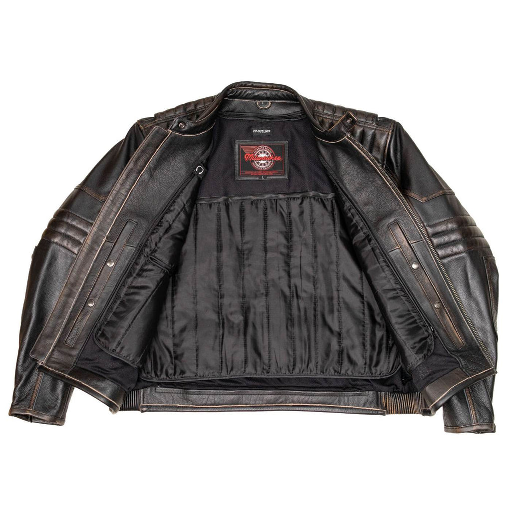 MMCC Men's Anarchy Brown Leather Motorcycle Jacket - MMC10004