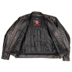 MMCC Men's Anarchy Brown Leather Motorcycle Jacket - MMC10004