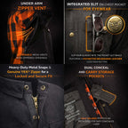 Milwaukee Leather Men’s Splitline Molten 2-Tone CE Armored Protective Flannel - Kevlar® Reinforced - MPM1672