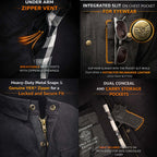 Milwaukee Leather Men’s Splitline Phantom 2-Tone CE Armored Protective Flannel - Kevlar® Reinforced - MPM1670