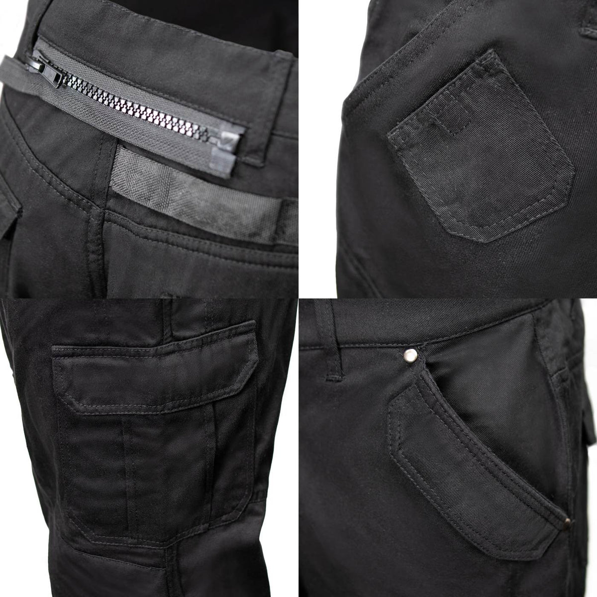 Milwaukee Leather MPM5590 Men's Black CE Armored Cargo Jeans Pants Reinforced w/ Aramid by DuPont Fibers