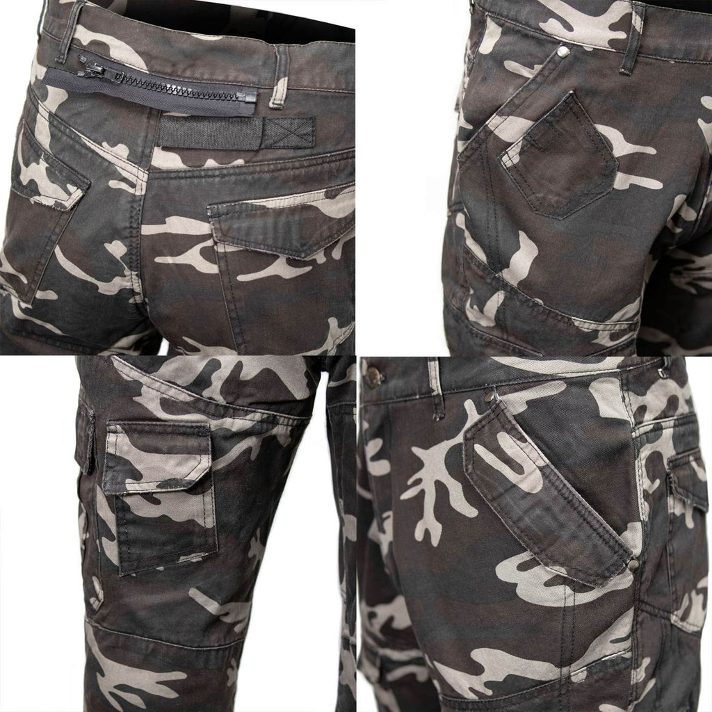 Milwaukee Leather MPM5593 Men's Camo CE Armored Motorcycle Denim Jeans Pants Reinforced w/ Aramid Fibers