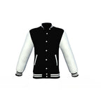 Black Varsity Letterman Jacket with White Sleeves