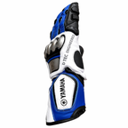 Yamaha Leather Motorcycle Racing Gloves | Blue