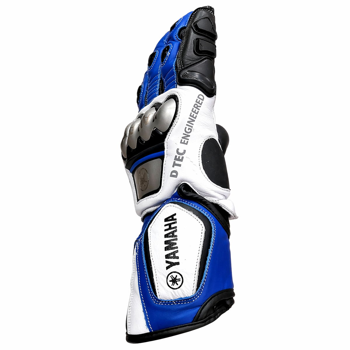 Yamaha Leather Motorcycle Racing Gloves | Blue