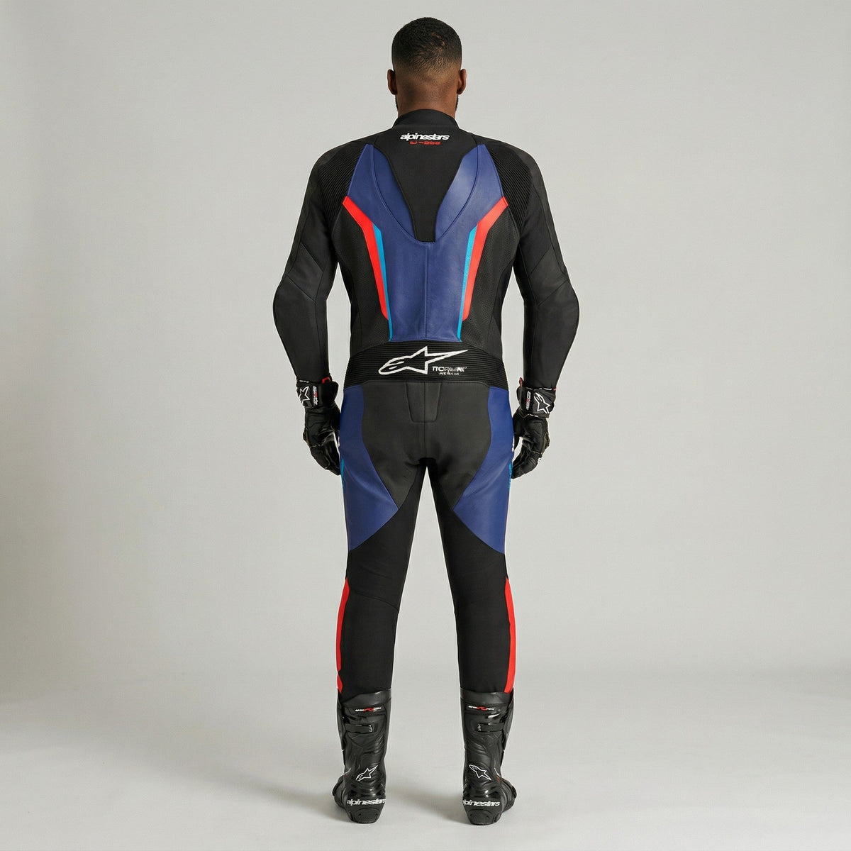 Alpinestars GP Force V2 One-Piece Racing Leather Suit | Black Blue Red