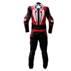 MOTORCYCLE CAPTAIN AMERICA LEATHER ONE PIECE RACING SUIT