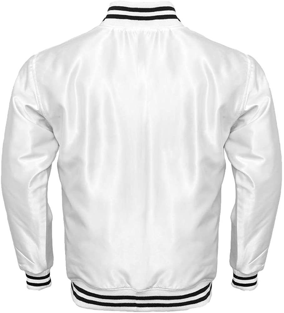 Varsity Letterman Baseball Bomber Vintage Retro All Poly Satin Jacket