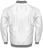 Varsity Letterman Baseball Bomber Vintage Retro All Poly Satin Jacket