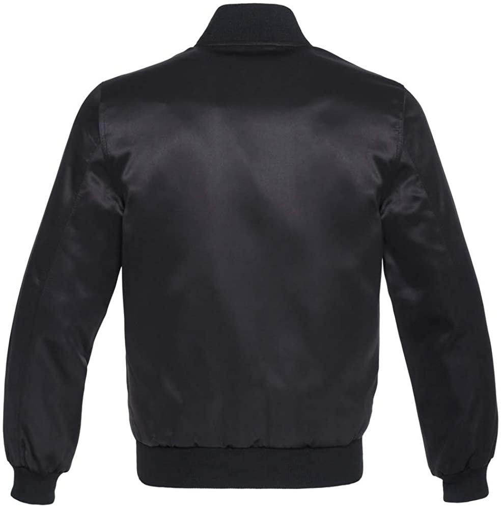 Varsity Letterman Baseball Bomber Vintage Retro All Poly Satin Jacket