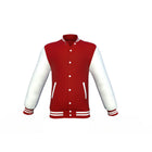Maroon Varsity Letterman Jacket with White Sleeves