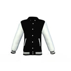 Black Varsity Letterman Jacket with White Sleeves