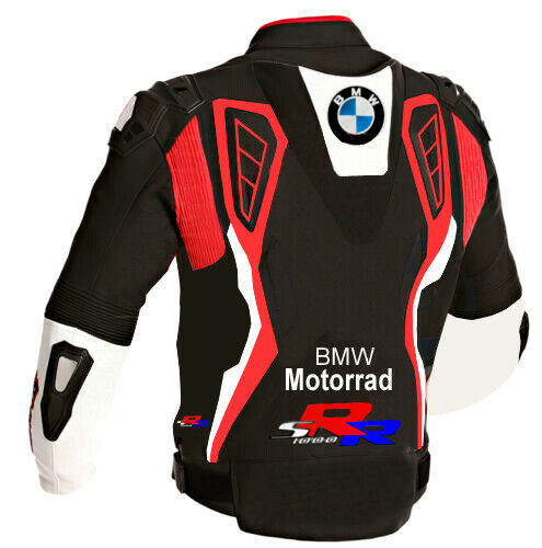 BMW MEN MOTORCYCLE BLACK LEATHER RACING JACKET