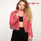Plus Size Barbie Pink Leather Jacket