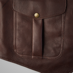 Brown Men Buffalo Leather Waistcoat Multi Pocket Style Vest