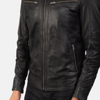 New Men Mack Black Racing Motorbike Riding Leather Biker Jacket