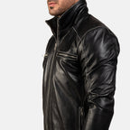 Hudson Black Riding Motorcycle Men Moto Leather Biker Jacket