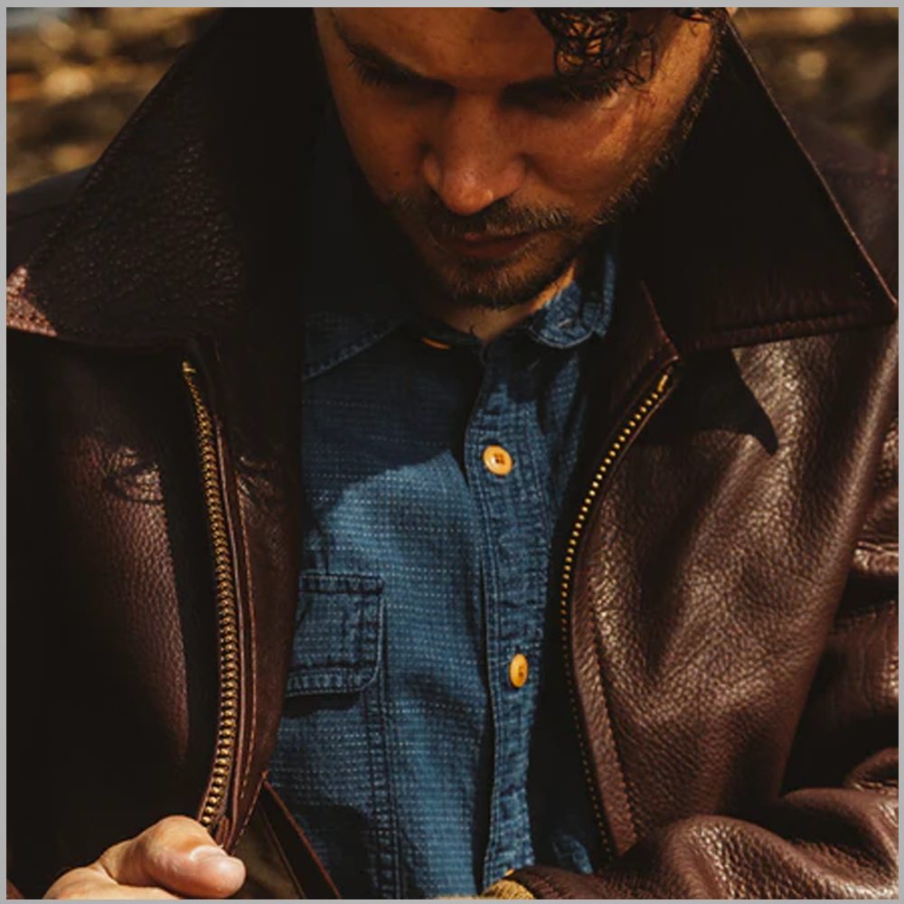 Men's A2 Bomber Flying RAF Aviator Sheepskin Leather Jacket