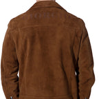 Men's Brown Suede Leather Jacket Biker Motorcycle Rider