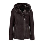 Women’s Hooded Fur Shearling Long Jacket