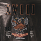 Black Pattern Patched Goatskin Bomber Jacket