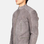 New Damian Grey Motorbike Riding Moto Leather Suede Biker Jacket For Men