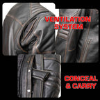MMCC Men's Anarchy Brown Leather Motorcycle Jacket - MMC10004