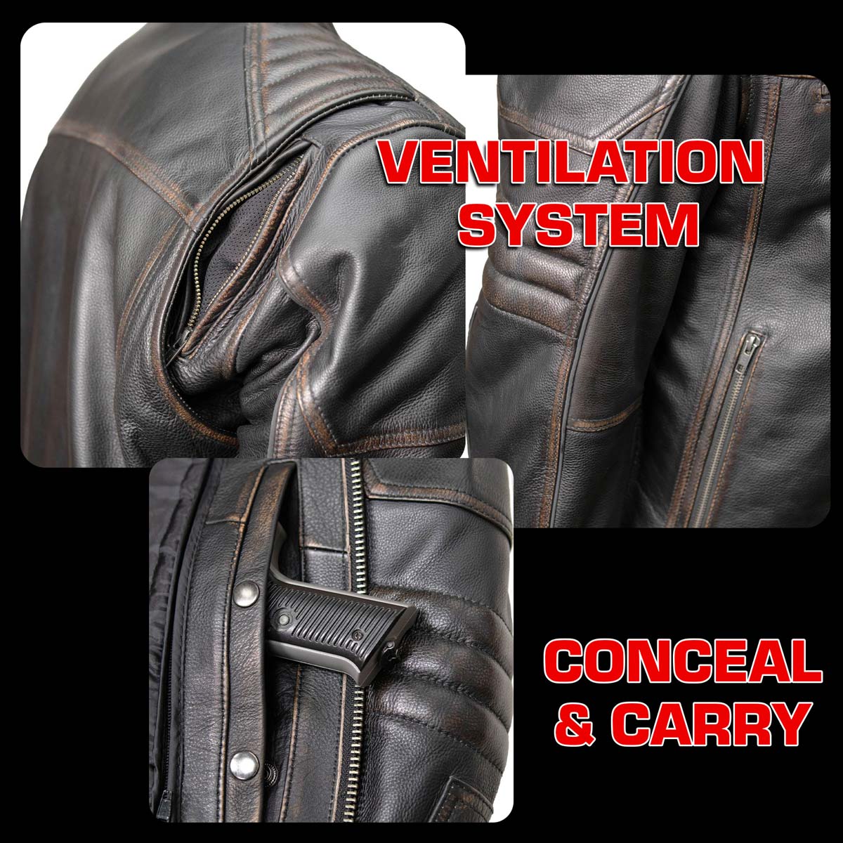 MMCC Men's Anarchy Brown Leather Motorcycle Jacket - MMC10004