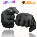 Milwaukee Leather MG7736 Women's Black Leather Gel Palm Motorcycle Gloves w/ Flex Knuckles and Cool-Tec Treatement