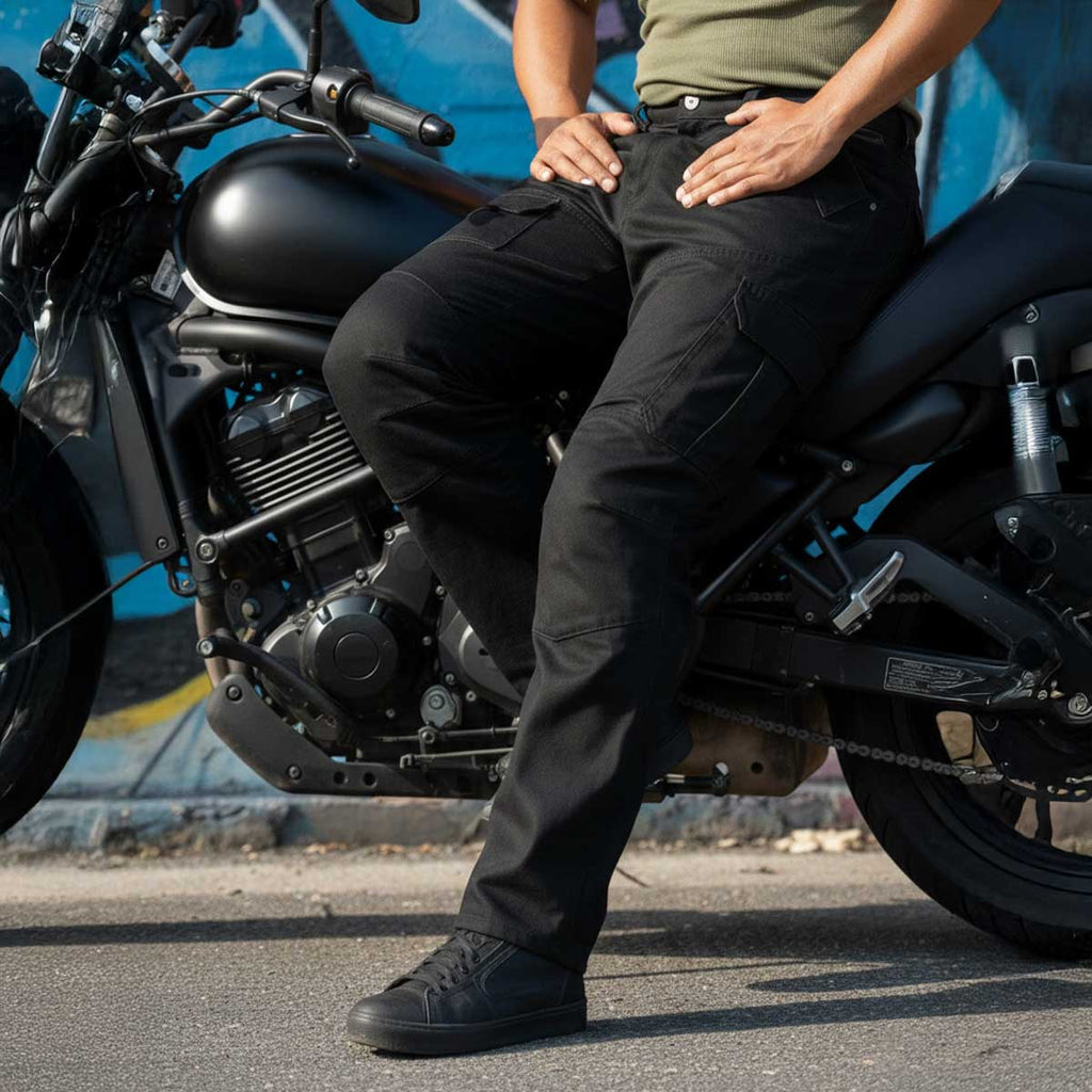 Milwaukee Leather MPM5590 Men's Black CE Armored Cargo Jeans Pants Reinforced w/ Aramid by DuPont Fibers