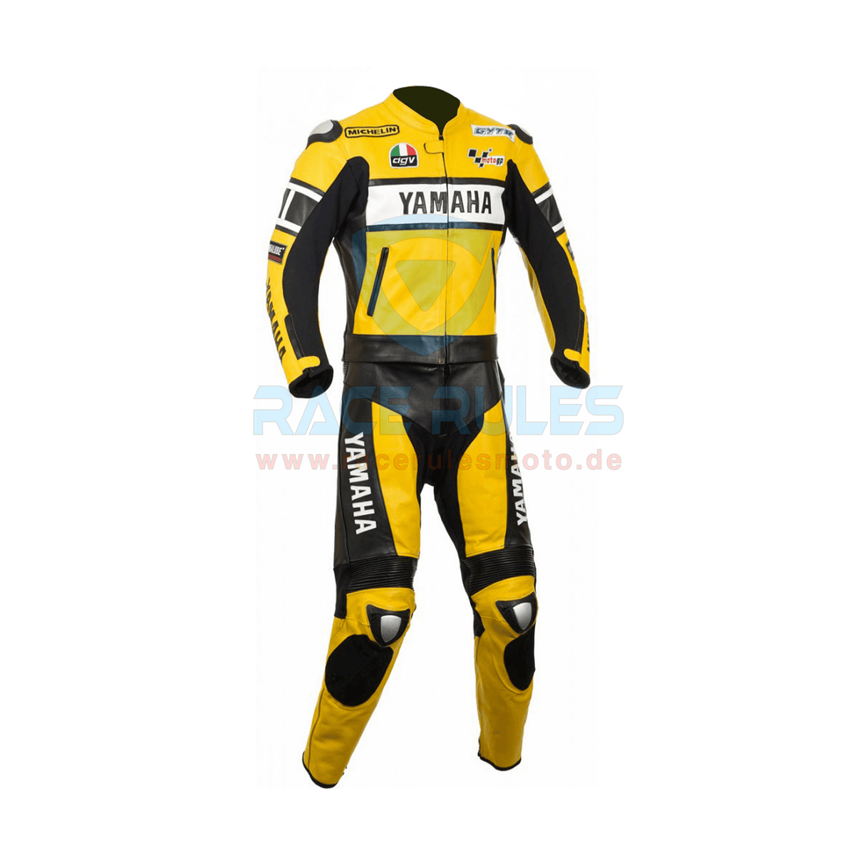 Yamaha Yellow Leather Motorbike Suit for Men & Women