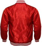 Varsity Letterman Baseball Bomber Vintage Retro All Poly Satin Jacket