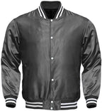 Varsity Letterman Baseball Bomber Vintage Retro All Poly Satin Jacket