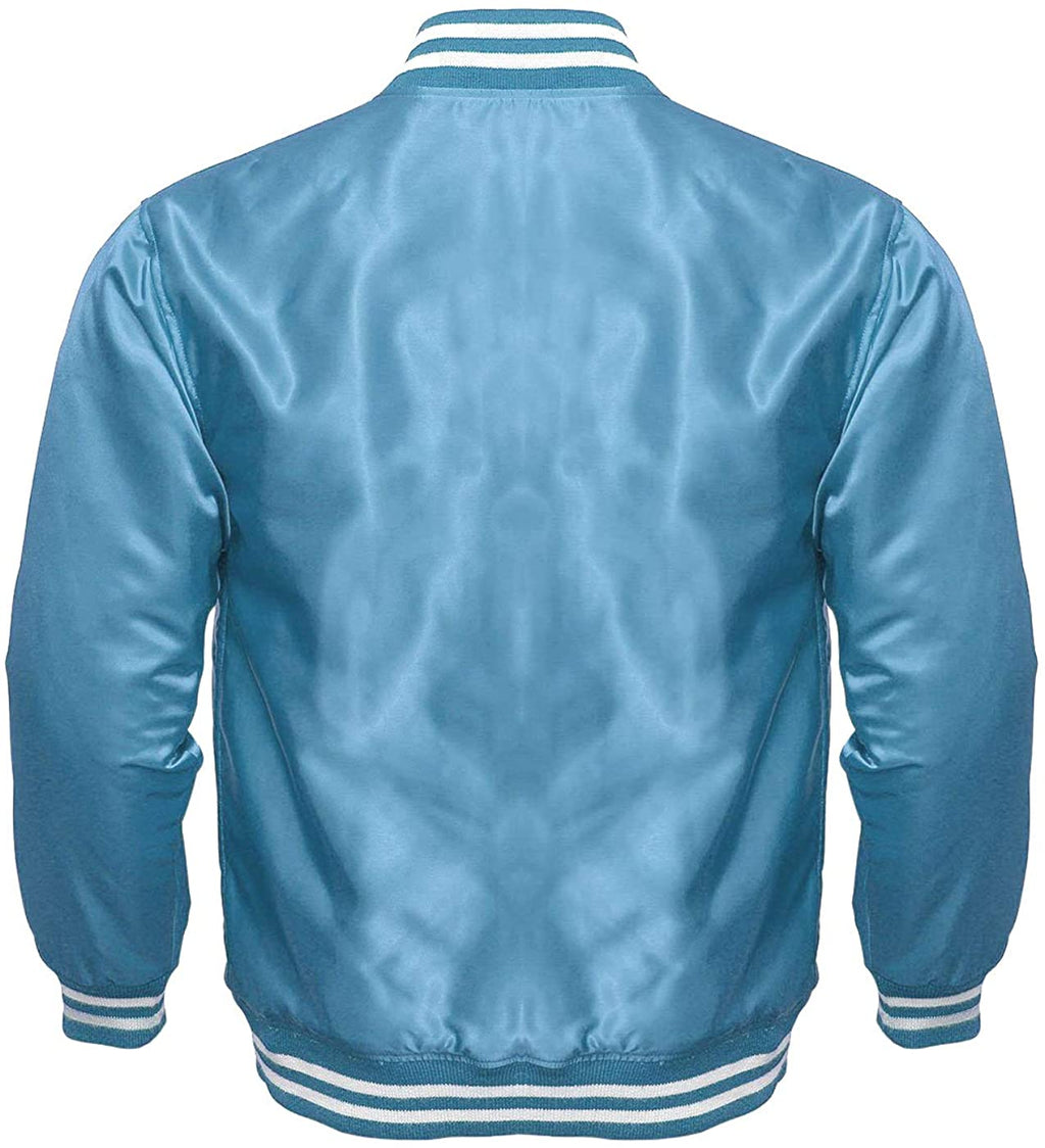 Varsity Letterman Baseball Bomber Vintage Retro All Poly Satin Jacket