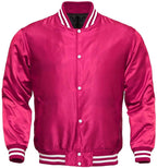 Varsity Letterman Baseball Bomber Vintage Retro All Poly Satin Jacket