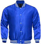 Varsity Letterman Baseball Bomber Vintage Retro All Poly Satin Jacket