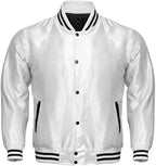 Varsity Letterman Baseball Bomber Vintage Retro All Poly Satin Jacket