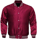 Varsity Letterman Baseball Bomber Vintage Retro All Poly Satin Jacket