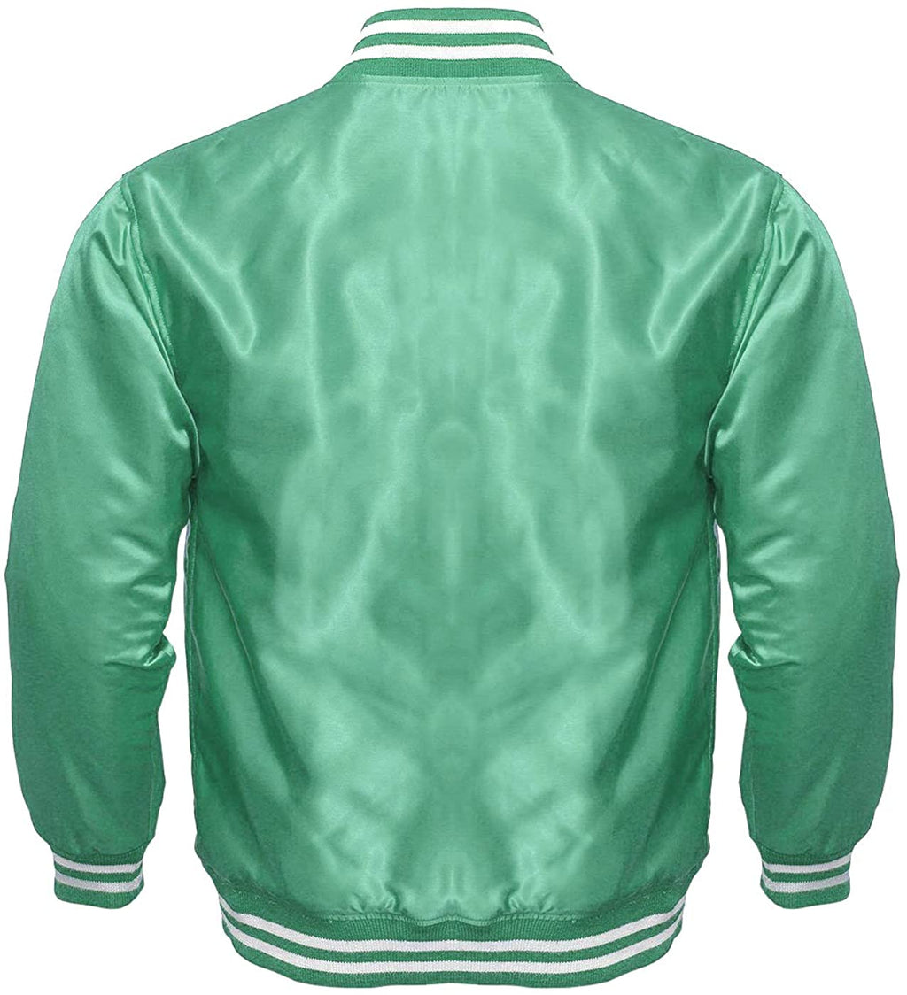 Varsity Letterman Baseball Bomber Vintage Retro All Poly Satin Jacket