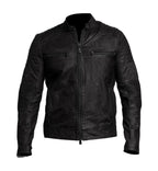 Black Cafe Racer Leather Jacket Unisex Fashion Jacket