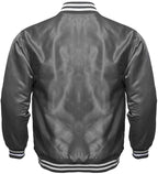 Varsity Letterman Baseball Bomber Vintage Retro All Poly Satin Jacket