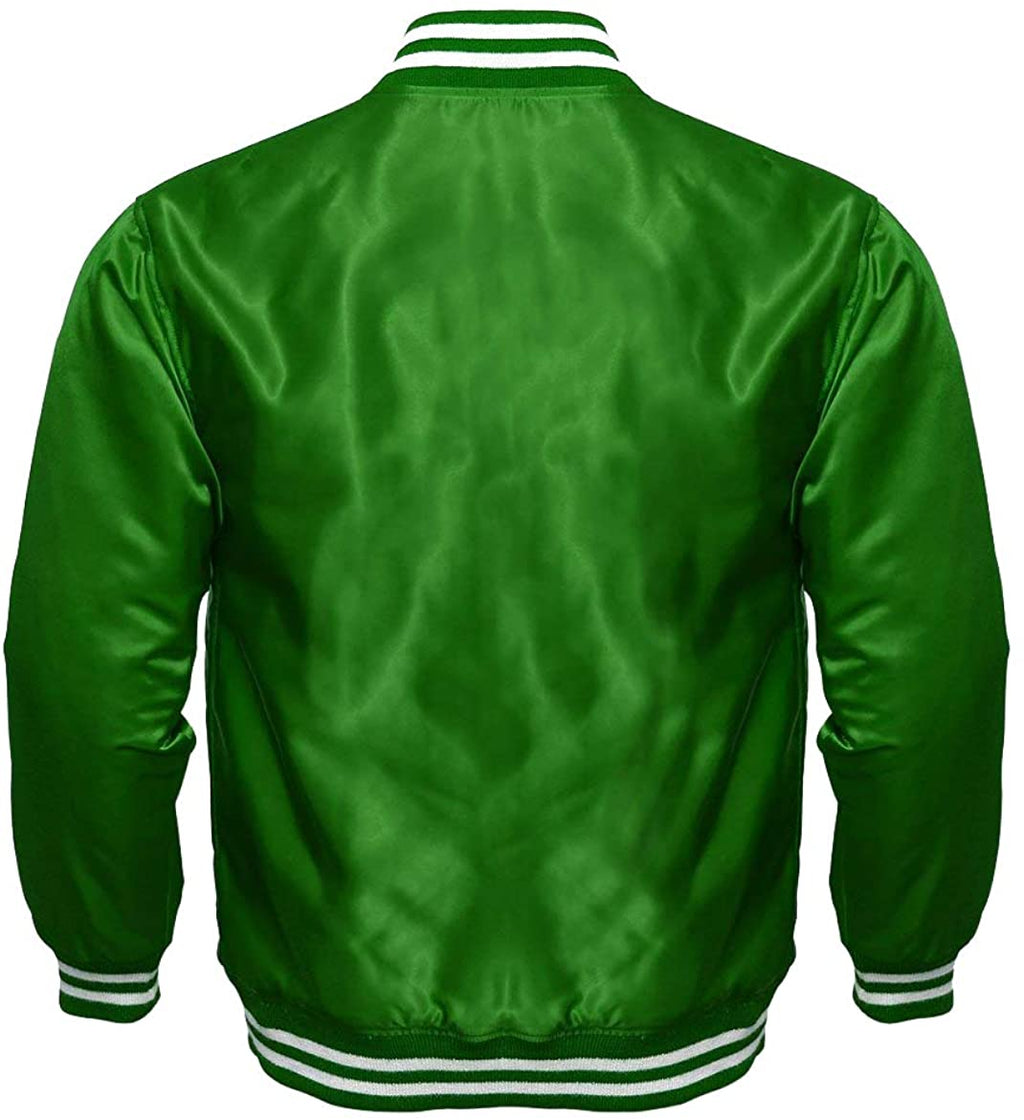Varsity Letterman Baseball Bomber Vintage Retro All Poly Satin Jacket