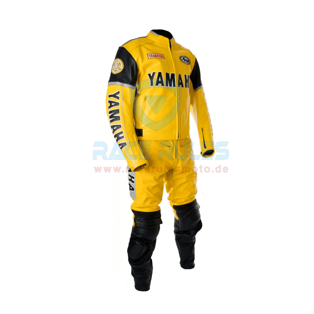 Yamaha Classic Yellow Leather Motorbike Racing Suit for Men & Women