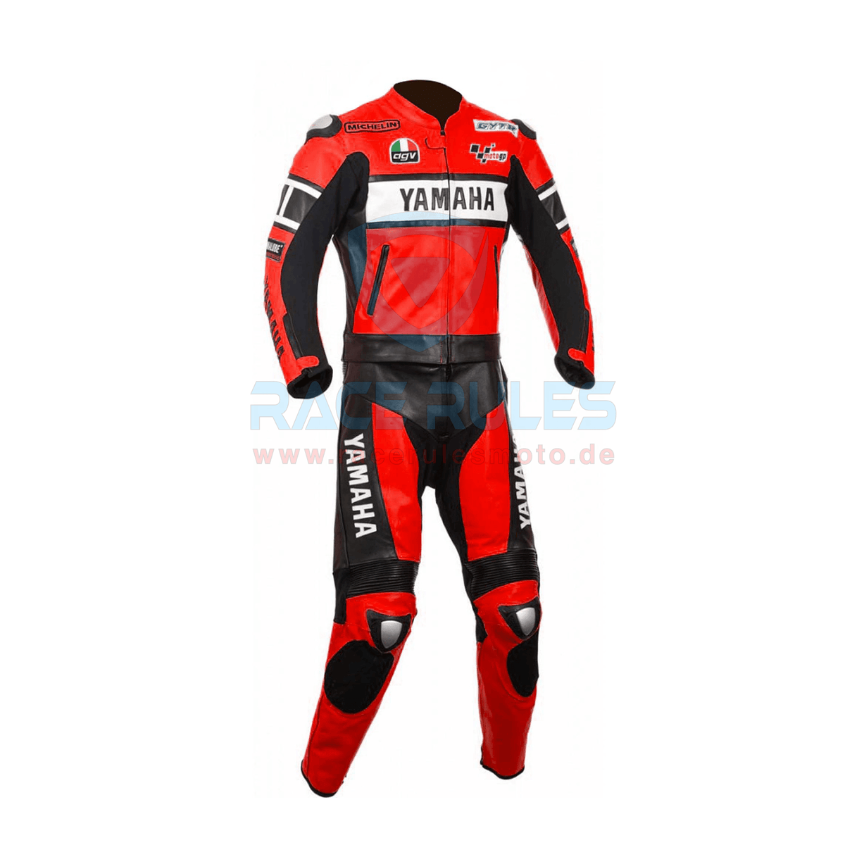 Yamaha Red Leather Motorbike Suit for Men & Women